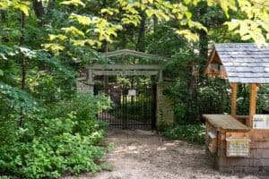 Welcome gate to the Wildflower and Bird Sanctuary.