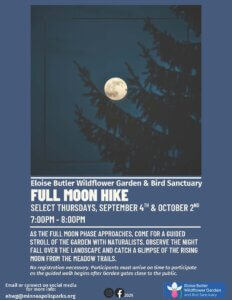 Full Moon Hike flyer - descriptio nin text. 