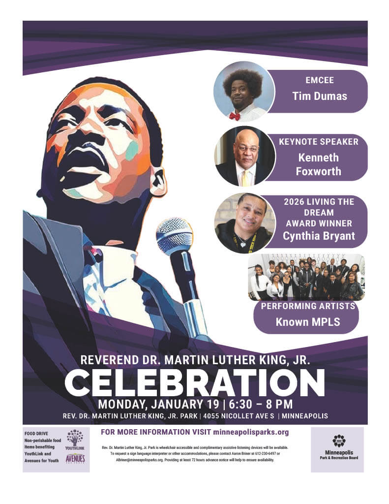 2026 MLK Day Flyer - details in program line-up.