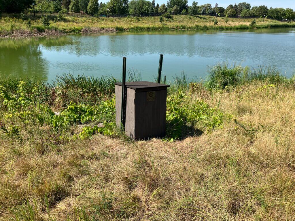 Equipment in wetland area