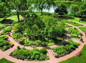 Aerial view of Loring Park Garden of the Seasons