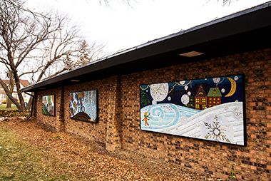 Mosaics on Exterior Walls of Bryant Square Recreation Center