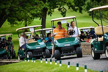 Columbia Golf Club Players Riding Golf Carts