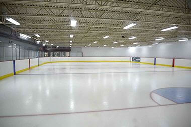The ice rinks inside Parade Ice Garden.