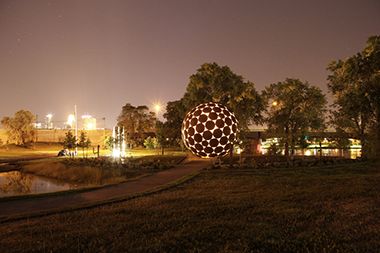 Sheridan Memorial Park at Night