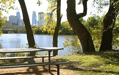 Boom Island Park picnic table