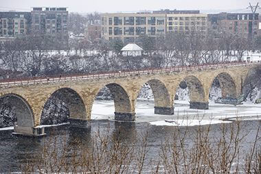 Stone Arch Bridge in Winter