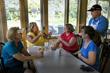 Francis A. Gross Golf Club Players Enjoying Refreshments at the Clubhouse