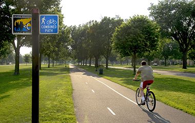 Combined Biker and Pedestrian Path at Victory Memorial Drive