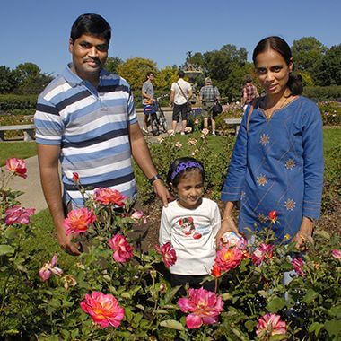 Family at Lyndale Park Rose Garden
