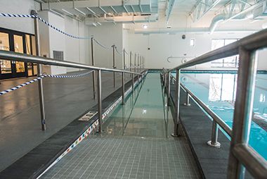 Walkway to Phillips Aquatics Center Pools