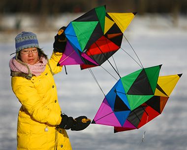 Kite Participant at Lake Harriet Winter Kite Festival