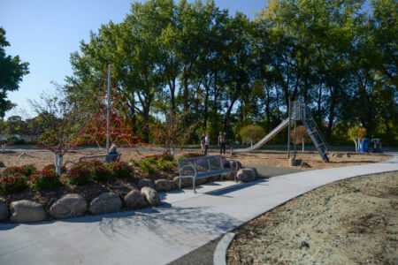 The Sheridan Memorial Park playground area after construction.