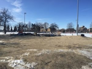 View of the cleared Currie Park space.