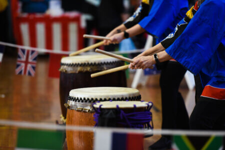 Closeup of Drum Performance at Minneapolis International Festival