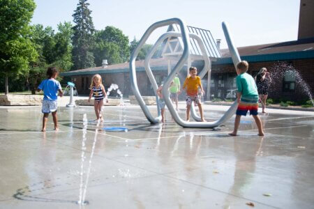 Children Playing at the Phelps Park Splash Pad