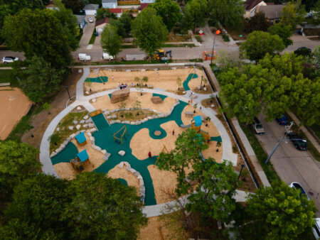 Keewaydin Park - aerial view of playground (2023)